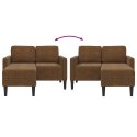 VidaXL Sofa 2-osobowa z szezlongiem w kształcie litery L Brązowa