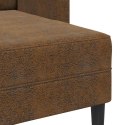 VidaXL Sofa 2-osobowa z szezlongiem w kształcie litery L Brązowa