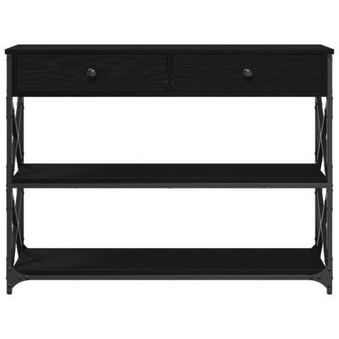 VidaXL Stół Konsolowy Czarny dąb 100 x 28 x 75 cm