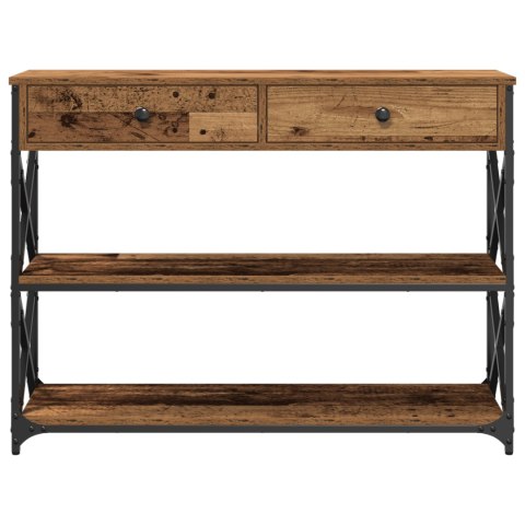 VidaXL Stół Konsolowy Stare drewno 100 x 28 x 75 cm