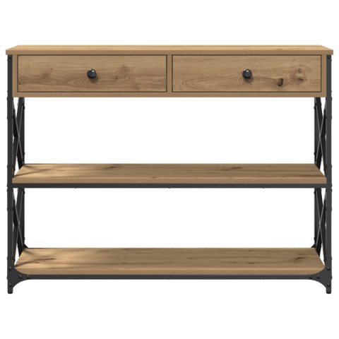 VidaXL Stół Konsolowy dąb artisan 100 x 28 x 75 cm