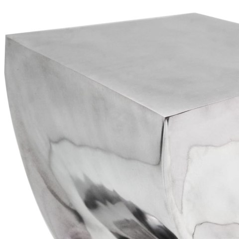 VidaXL Taboret/Stolik boczny o skręconym kształcie z aluminium, srebrny