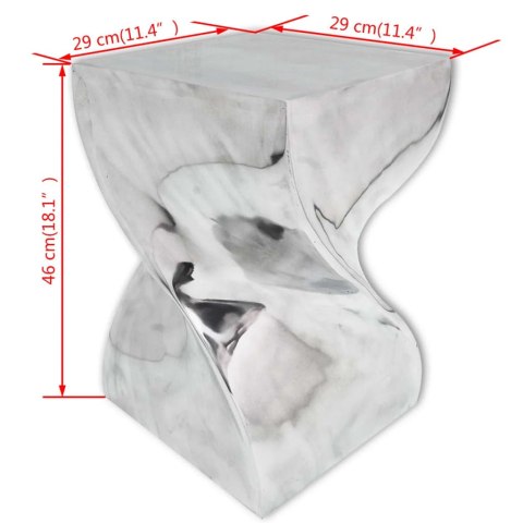 VidaXL Taboret/Stolik boczny o skręconym kształcie z aluminium, srebrny