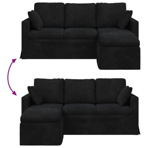 VidaXL Sofa Czarny 178 x 134 x 80 cm Aksamit