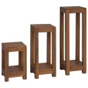 VidaXL Stojak na rośliny 3 szt. naturalny 25 x 25 x 80 cm