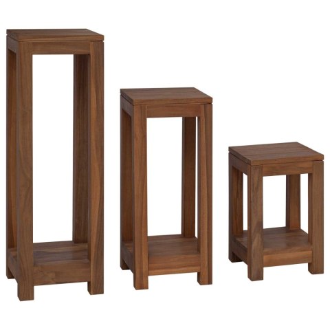 VidaXL Stojak na rośliny 3 szt. naturalny 25 x 25 x 80 cm
