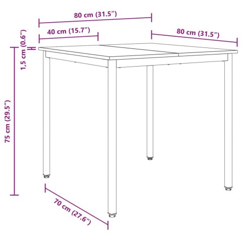 VidaXL Stoły do jadalni 80 x 80 x 75 cm Drewno inżynieryjne Kwadrat