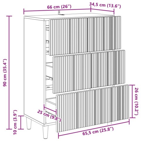 VidaXL Szafka z Szufladami 66 x 34,5 x 90 cm Drewno inżynieryjne