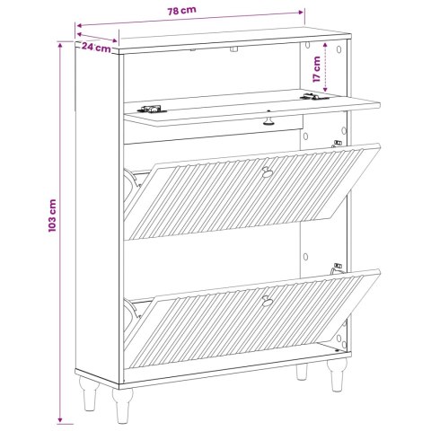 SZAFKA NA BUTY ALKMAAR 78 X 24 X 103 CM DREWNO INŻYNIERYJNE