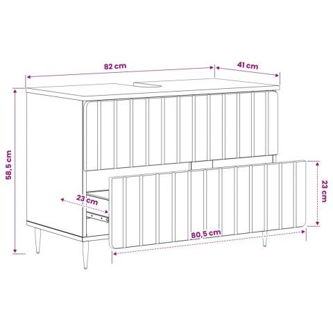 VidaXL Szafka pod umywalkę ZWOLLE dąb Sonoma 82 x 41 x 58,5 cm