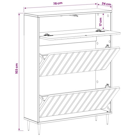 VidaXL Szafka na buty ZWOLLE 78 x 24 x 103 cm Drewno inżynieryjne