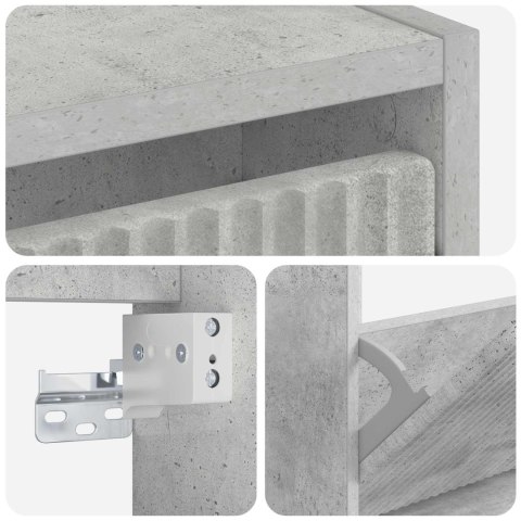 VidaXL Wisząca szafka na buty ARNHEM 71 x 17 x 43 cm Betonowy szary