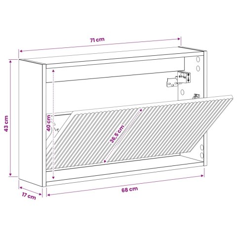 VidaXL Wisząca szafka na buty ARNHEM 71 x 17 x 43 cm Betonowy szary