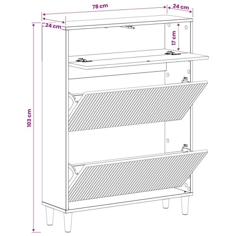 SZAFKA NA BUTY ARNHEM 78 X 24 X 103 CM DREWNO INŻYNIERYJNE