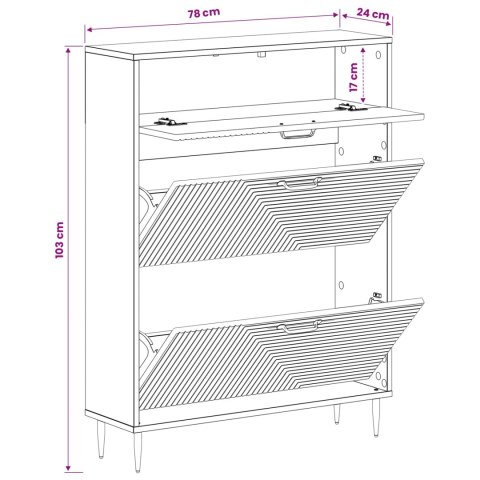 VidaXL Szafka na buty HAARLEM 78 x 24 x 103 cm Drewno inżynieryjne
