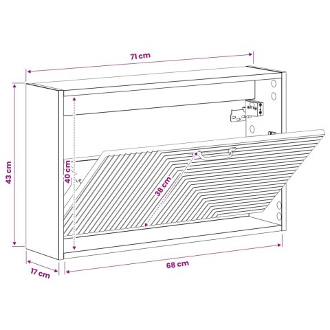 VidaXL Wisząca szafka na buty HAARLEM 71 x 17 x 43 cm Betonowy szary