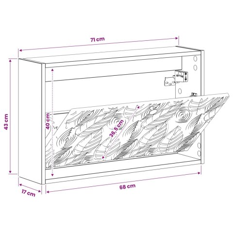 VidaXL Wisząca szafka na buty DELFT 71 x 17 x 43 cm Betonowy szary