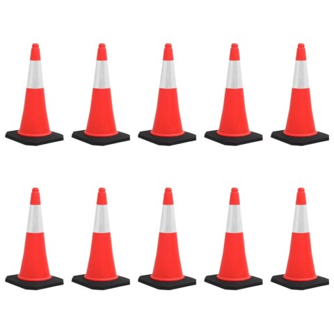 ODBLASKOWE PACHOŁKI DROGOWE 10 SZT CIĘŻKIE PODSTAWY 75CM