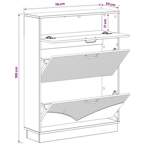 VidaXL Szafka na buty HOORN 78 x 24 x 100 cm Drewno inżynieryjne