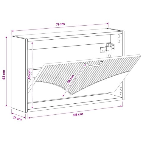 VidaXL Wisząca szafka na buty HOORN 71 x 17 x 43 cm dąb Sonoma