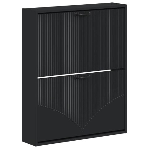 VidaXL Wisząca szafka na buty HOORN 71 x 17 x 86 cm Czarny