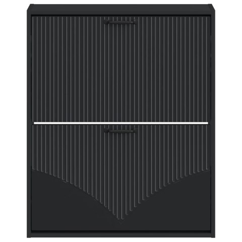 VidaXL Wisząca szafka na buty HOORN 71 x 17 x 86 cm Czarny