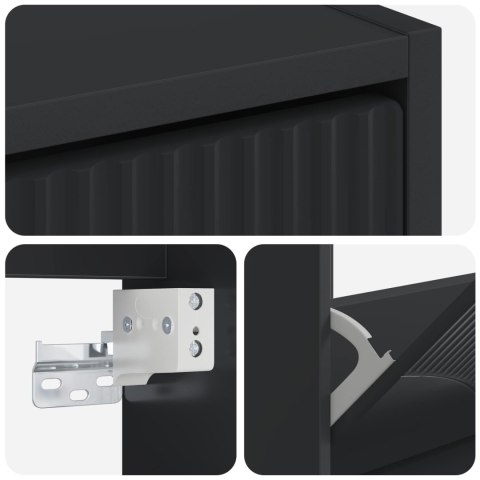 VidaXL Wisząca szafka na buty HOORN 71 x 17 x 86 cm Czarny