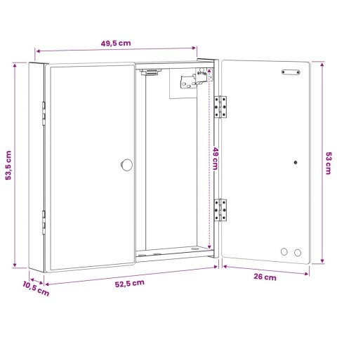 VidaXL Szafka na tarczę do rzutków BREDA Biały 52,5 x 10,5 x 53,5 cm