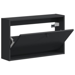VidaXL Wisząca szafka na buty BREDA 71 x 17 x 43 cm Czarny
