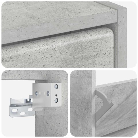 WISZĄCA SZAFKA NA BUTY BREDA 71 X 17 X 86 CM BETONOWY SZARY