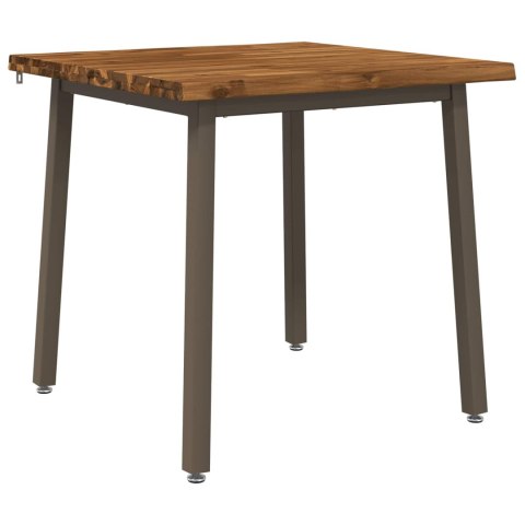 VidaXL 70 x 70 x 75 cm Lite Drewno Akacji Naturalny i kawowy Kwadrat