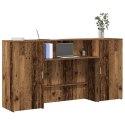 BIURKO RECEPCYJNE STARE DREWNO 200X50X103,5CM DREWNO KLEJONE
