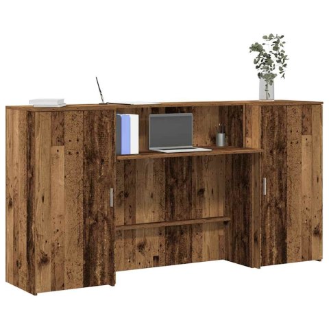 BIURKO RECEPCYJNE STARE DREWNO 200X50X103,5CM DREWNO KLEJONE