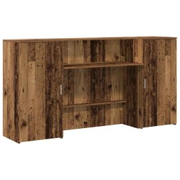 BIURKO RECEPCYJNE STARE DREWNO 200X50X103,5CM DREWNO KLEJONE