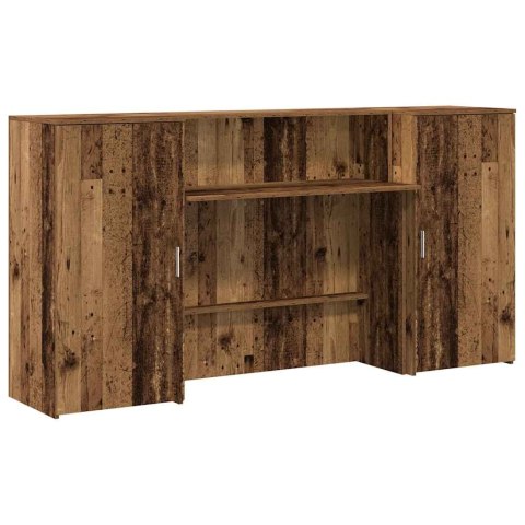 BIURKO RECEPCYJNE STARE DREWNO 200X50X103,5CM DREWNO KLEJONE