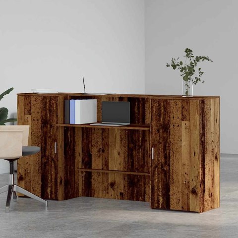 BIURKO RECEPCYJNE STARE DREWNO 200X50X103,5CM DREWNO KLEJONE