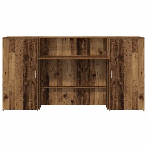 BIURKO RECEPCYJNE STARE DREWNO 200X50X103,5CM DREWNO KLEJONE