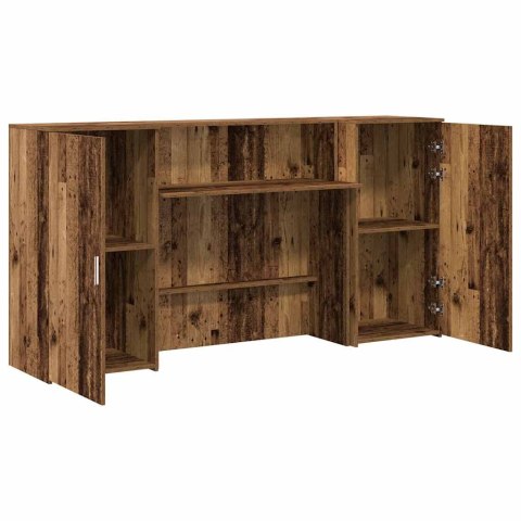 BIURKO RECEPCYJNE STARE DREWNO 200X50X103,5CM DREWNO KLEJONE