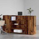 BIURKO RECEPCYJNE STARE DREWNO 200X50X103,5CM DREWNO KLEJONE