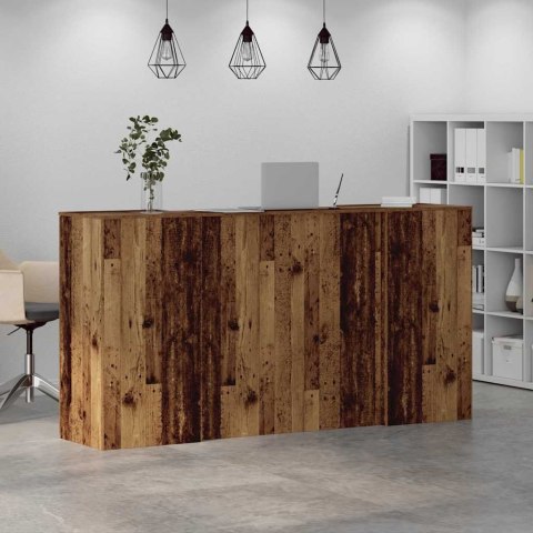 BIURKO RECEPCYJNE STARE DREWNO 200X50X103,5CM DREWNO KLEJONE
