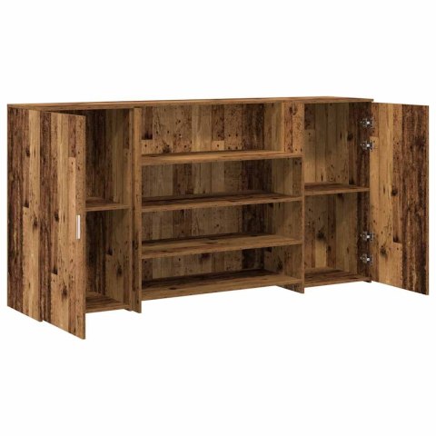 BIURKO RECEPCYJNE STARE DREWNO 200X50X103,5CM DREWNO KLEJONE