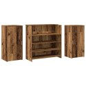 BIURKO RECEPCYJNE STARE DREWNO 200X50X103,5CM DREWNO KLEJONE