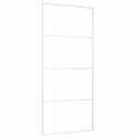 VidaXL Drzwi przesuwne, szkło ESG i aluminium, 90x205 cm, białe