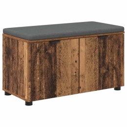 VidaXL Ławka w przedpokoju z poduszką Stare drewno 80 x 38 x 46 cm