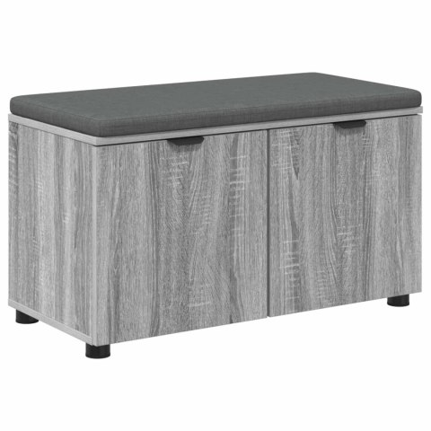 VidaXL Ławka w przedpokoju z poduszką Szary Sonoma 80 x 38 x 46 cm