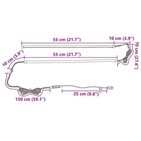 VidaXL Taśma LED 110 cm Wielokolorowe PVC