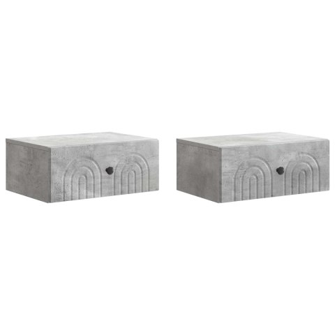 VidaXL Wisząca Szafka Nocna 2 szt. Betonowy szary 49 x 34,5 x 20 cm