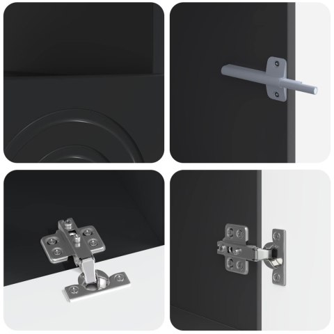 VidaXL Zestaw 3-częściowy szafki RTV z LED Czarny Drewno inżynieryjne