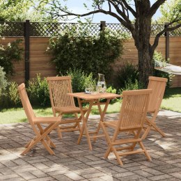 VidaXL Składany zestaw jadalny do ogrodu Regulowany 5 pcs Naturalny