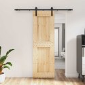 VidaXL Drzwi przesuwne Naturalny i czarny 70 x 210 cm